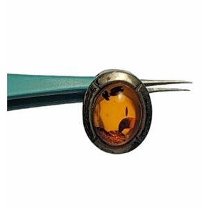 Amber Sterling Silver Small Pendant